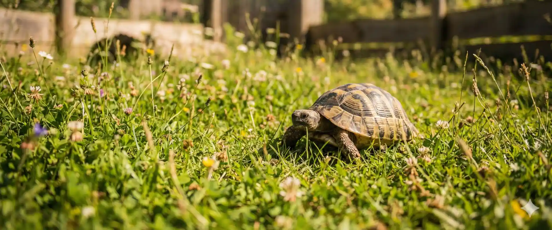 Happy Tortoise in Grass