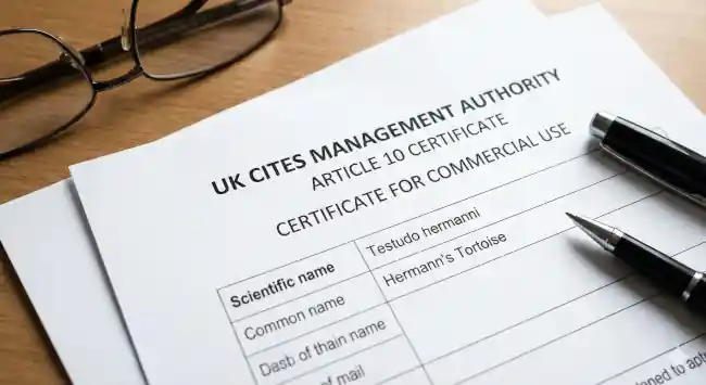 Official UK CITES Article 10 Paperwork
